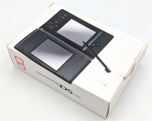 Nintendo DS Lite - Onyx Black - Console - Complete In Box - SNR UEF29427390 (B Grade) (Used)